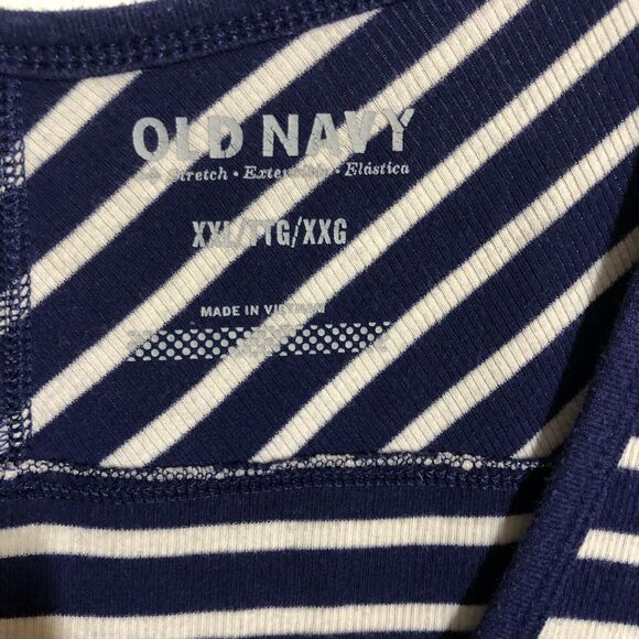 Old Navy Women's Blue Stripe Stretch Crew Neck Long Sleeves Henley Shirt Small - Picture 7 of 8